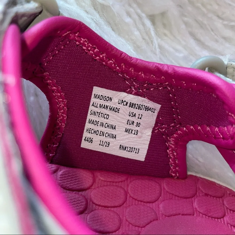 Eddie Bauer pink gray sandals Velcro